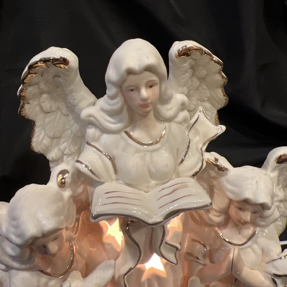 Vtg- Angel Bisque  Gold Accent Light‎ by JC Penney Home Collection - Christmas - Picture 4 of 16